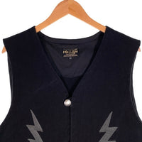 Vin & Age ヴィンアンドエイジ TYPE VRV2 Naughty Rug Vest 稲妻刺繍 コットンラグ チマヨ型ベスト ブラック Size XXL 福生店