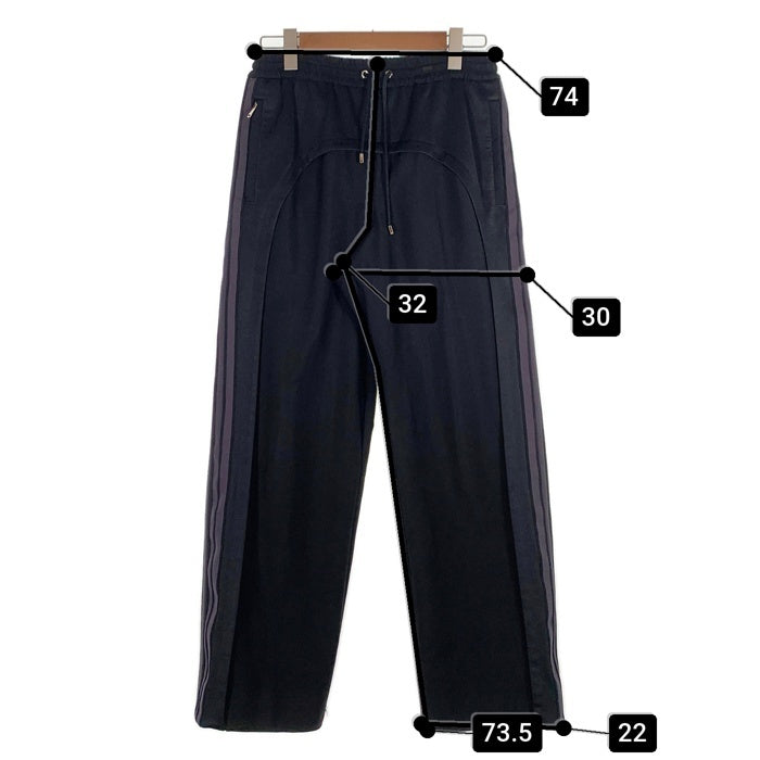 BURBERRY LONDON ENGLAND バーバリーロンドン サイドライン トラックパンツ ブラック パープル ウール モヘア 4557947 イタリア製 Size S 福生店