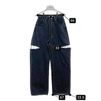MOUSSY マウジー CUT OUT WIDE STRAIGHT カットアウトワイドストレートデニム ブラック size23 瑞穂店