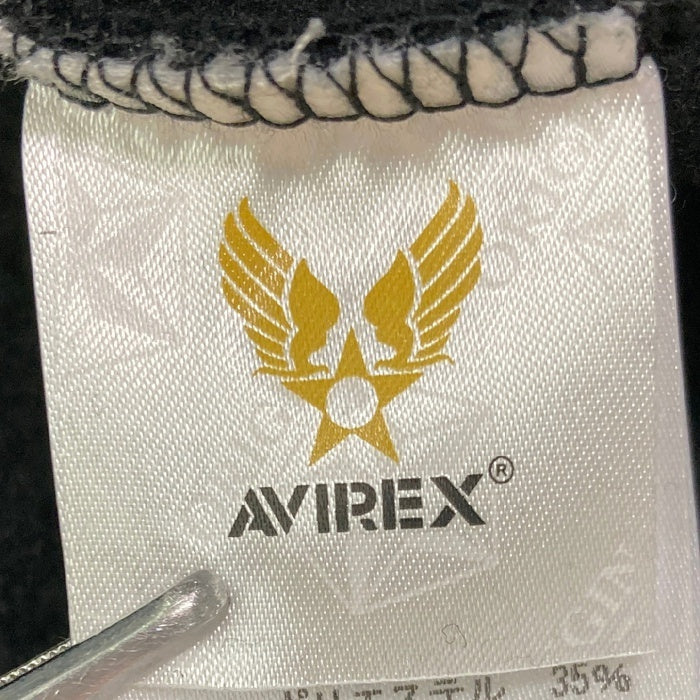 AVIREX アヴィレックス 783-3931601 パーカー ジップアップ 長袖 裏起毛 刺繍ロゴ ブラック sizeF 瑞穂店