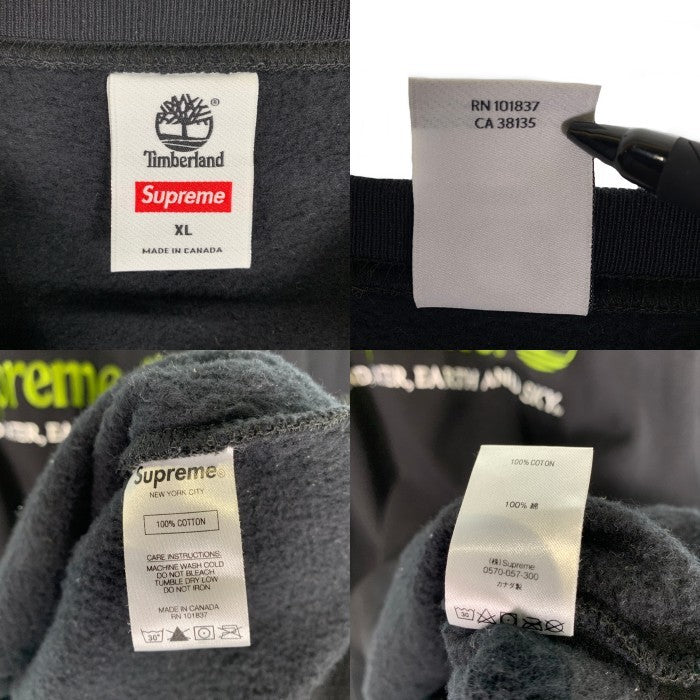 SUPREME シュプリーム 20SS Timberland ティンバーランド Crewneck クルーネックスウェットトレーナー ブラック Size XL 福生店