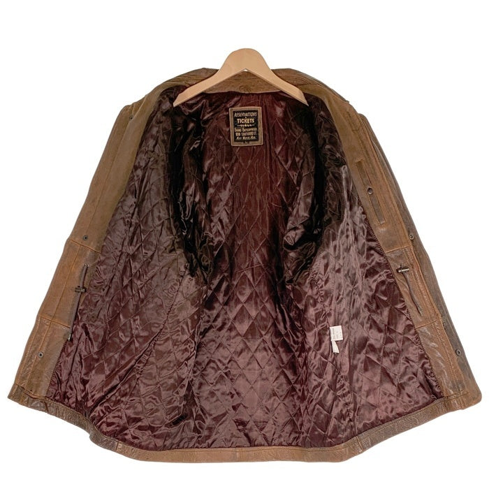 RESERVATION TICKET リザベーションチケット レザージャケット ブラウン 73405 Size L 福生店