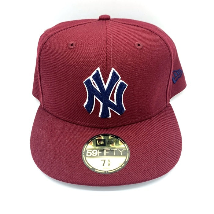 NEW ERA ニューエラ THE CAP ザ キャップ 別注 59FIFTY Chain Stitch SSNL New York Yankees ニューヨーク ヤンキース ベースボールキャップ 刺繡ロゴ レッド Size 7 5/8 (60.6cm) 福生店