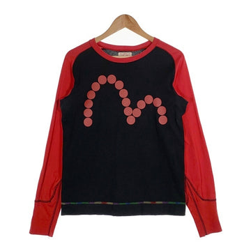 EVISU エヴィス カモメプリント ロングスリーブTシャツ フリーダムスリーブ ブラック レッド Size 38 福生店