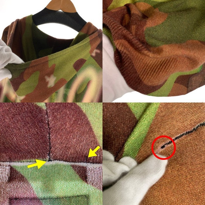 MARK&LONA マークアンドロナ Wile E Camo Cashmere Sweater コヨーテ カモフラージュ カシミヤセーター パーカー グリーン MLM-3C-AB23 Size 48 福生店