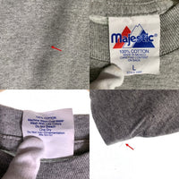 majestic マジェスティック Newyork Mets ニューヨーク メッツ アーチロゴ 半袖 Tシャツ グレー オレンジ メキシコ製 Size L 福生店