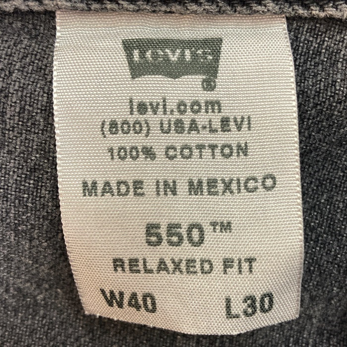 LEVI'S リーバイス RELAXED FIT 550 後染め デニムパンツ ブラック sizeW40 L30※裾にダメージあり 瑞穂店