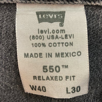 LEVI'S リーバイス RELAXED FIT 550 後染め デニムパンツ ブラック sizeW40 L30※裾にダメージあり 瑞穂店