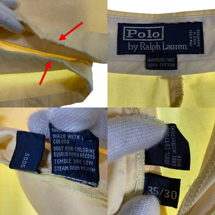 Polo Ralph Lauren ポロラルフローレン HAMMOND PANT ハモンドパンツ 2タック コットン イエロー Size 35×30 福生店