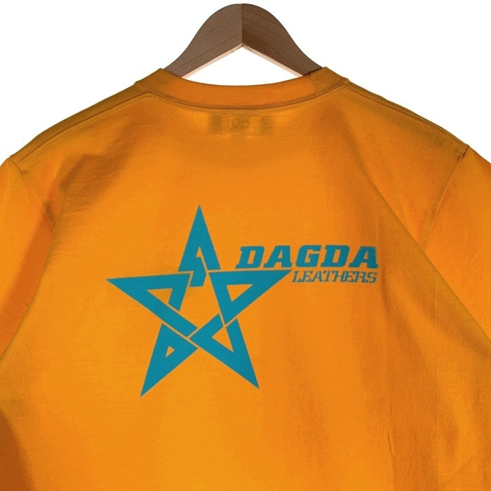 Dagda Leathers ダグダレザーズ プリントTシャツ 袖刺繡 イエロー 旧マッコイ 滝沢氏 Size M 福生店