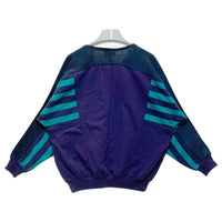 adidas アディダス 万国旗タグ ストライプ切替 スウェットトレーナー パープルｘターコイズ size- 瑞穂店