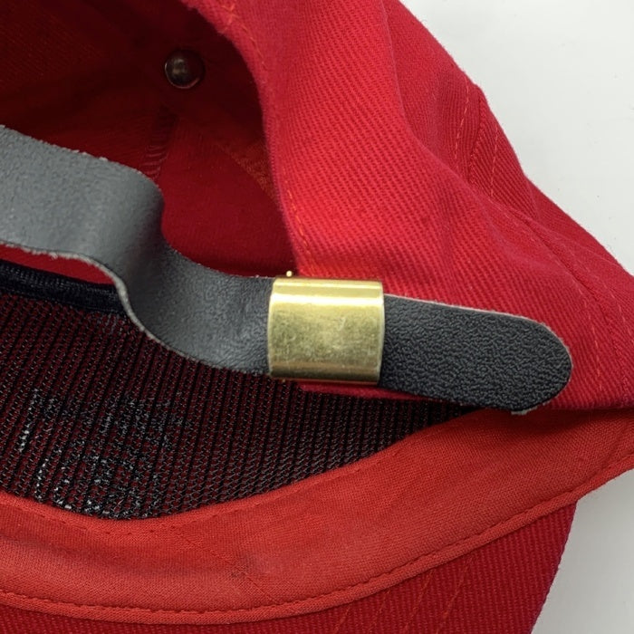 80-90's STUSSY ステューシー ストックロゴ SSリンク刺繡 5パネルキャップ レッド オールド タグなし 福生店