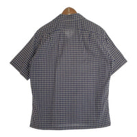 90’s RRL ダブルアールエル コットン オープンカラーチェックシャツ 半袖 ネイビー モーリシャス製 Size S 福生店
