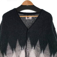 MASSES マシス アーガイル ウールニットカーディガン アクリル ナイロン ブラック グレー Size M 福生店