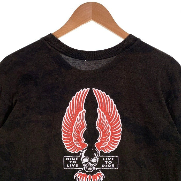 TENDERLOIN テンダーロイン RIDE TO LIVE LIVE TO RIDE バックプリント 半袖 Tシャツ ブラック Size M 福生店