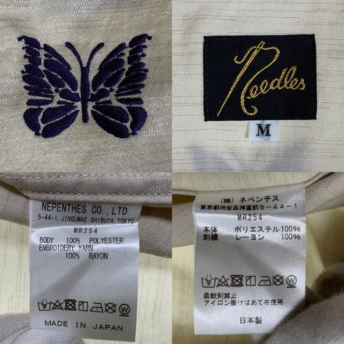 Needles ニードルズ S/S Cowboy One-Up Shirt  Poly Slub Sateen サテン 半袖 シャツ ベージュ MR254 Size M 福生店