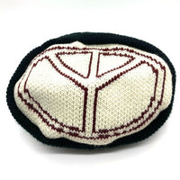 6crayon シックスクレヨン ピースマーク アクリルニットビーニー ニットキャップ ブラック 福生店