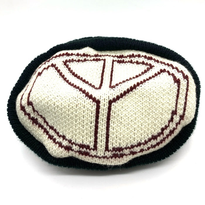 6crayon シックスクレヨン ピースマーク アクリルニットビーニー ニットキャップ ブラック 福生店