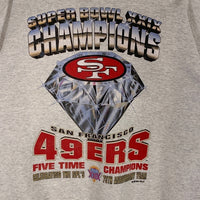90's NFL 49ers フォーティナイナーズ SUPER BOWL CHAMPIONS クルーネックスウェットトレーナー グレー STARTER Size XL 福生店