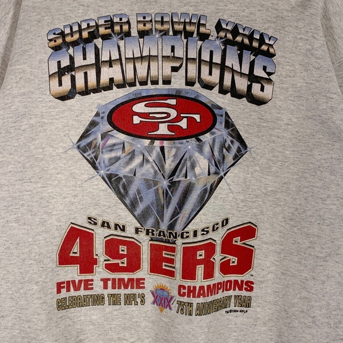 90's NFL 49ers フォーティナイナーズ SUPER BOWL CHAMPIONS クルーネックスウェットトレーナー グレー STARTER Size XL 福生店