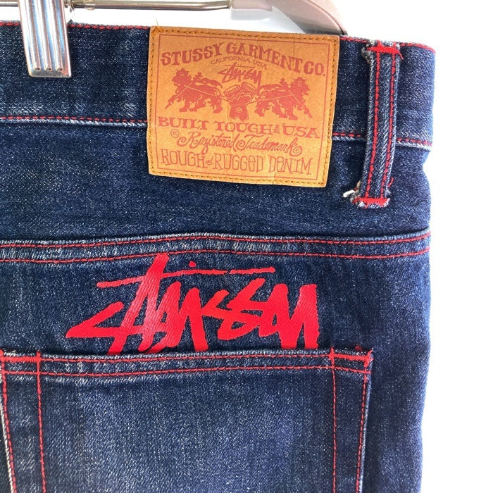 STUSSY ステューシー バックロゴ ショーンフォント デニム ショートパンツ インディゴ size34 瑞穂店