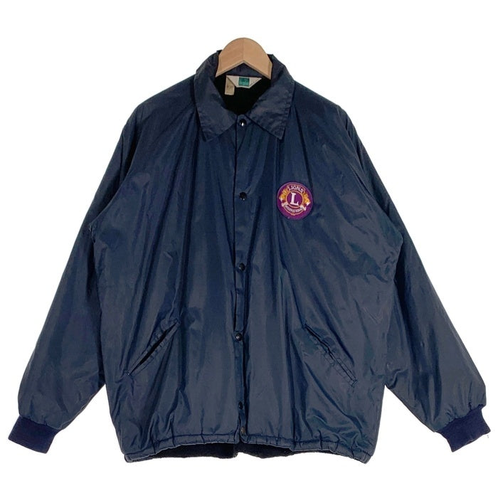 80-90's TURFER ターファー コーチジャケット 内ボア ワッペン ネイビー USA製 Size XL 福生店