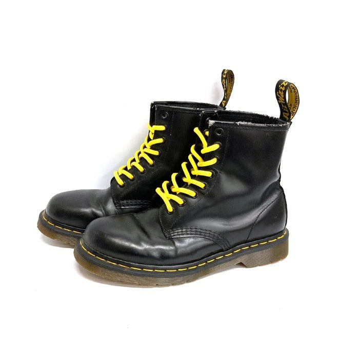 Dr.Martens ドクターマーチン 8ホール レザーブーツ 黄色紐 ブラック sizeUK6 瑞穂店