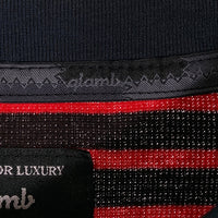 glamb グラム コットン ヘンリーネック ボーダーカットソー ロングスリーブ ブラック レッド GB0319/CS05 Size 3 福生店