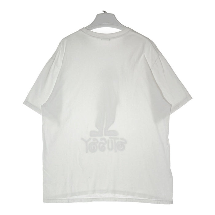 STUSSY ステューシー シャドーマン 千鳥柄 ビッグプリント Tシャツ ホワイト sizeL 瑞穂店