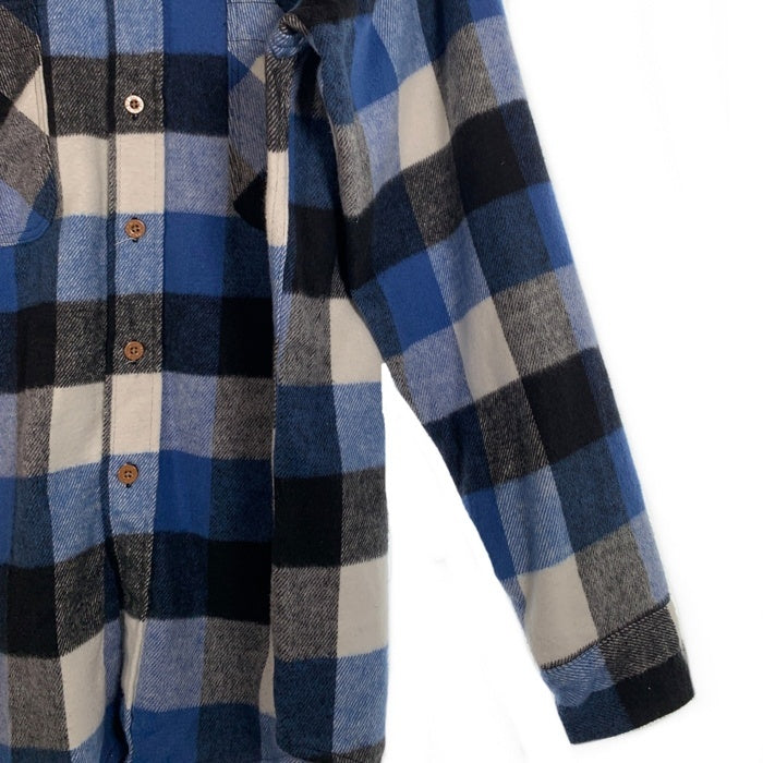 90's BIG MAC ビッグマック バッファローチェック フランネルシャツ ブルー USA製 94年 Size M-R 福生店