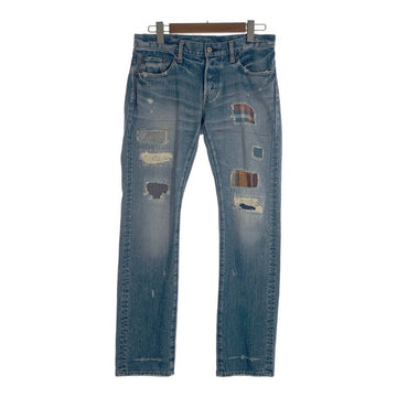 TMT ティーエムティー ダメージ リペア加工 ストレートデニムパンツ インディゴ TPT-S1503 Size M30 福生店