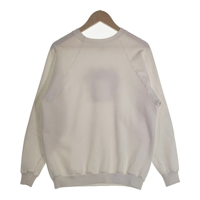 80-90's ラグランスリーブ スウェットトレーナー ホワイト エンブレムプリント USA製 Size XL 福生店
