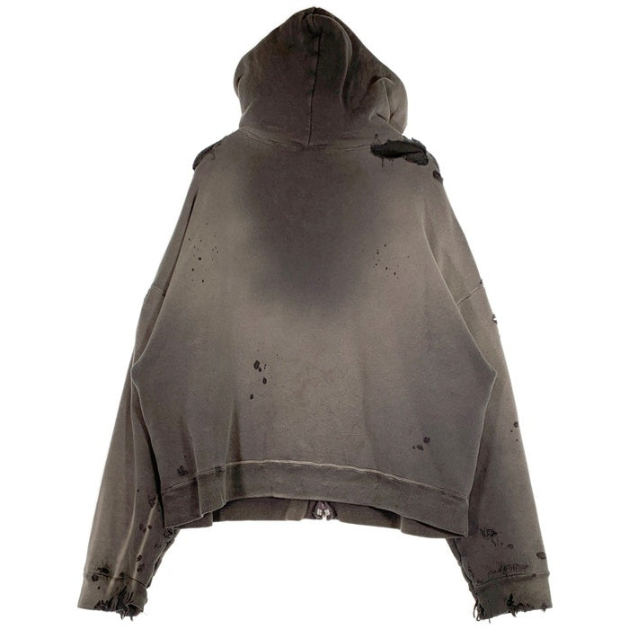 SAINT Mxxxxxx セントマイケル 24AW DBL FC ZIP HOODIE ヴィンテージ加工  ジップアップ フーディー パーカー チャコール SM-YS1-0000-042 Size M 福生店