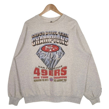 90's NFL 49ers フォーティナイナーズ SUPER BOWL CHAMPIONS クルーネックスウェットトレーナー グレー STARTER Size XL 福生店