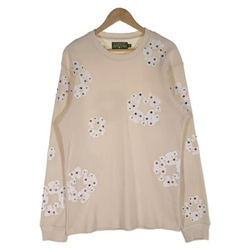 DENIM TEARS デニムティアーズ RHINESTONE COTTON WREATH THERMAL ラインストーンコットンリース サーマルカットソー アイボリー Size M 福生店