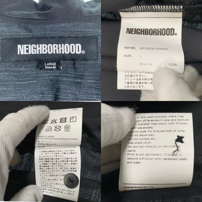 NEIGHBORHOOD ネイバーフッド 24SS DOLMANSLEEVE SHIRT SS ドルマンスリーブシャツ 半袖 バックロゴプリント ブラック 241AQNH-SHM05 Size L 福生店