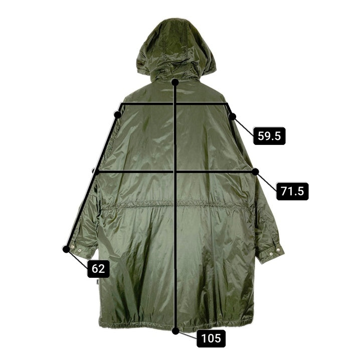 STUSSY ステューシー ナイロン 中綿入り モッズコート オリーブ sizeM 瑞穂店