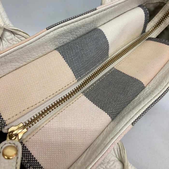 BLUE LABEL CRESTBRIDGE ブルーレーベル クレストブリッジ チェック 2WAY ハンドバッグ ホワイト 瑞穂店