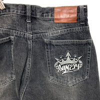 9090 ナインティナインティ ワイド デニムパンツ ブラック sizeL 瑞穂店