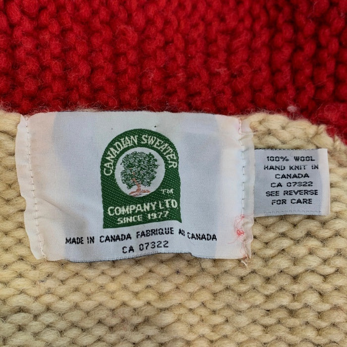 CANADIAN SWEATER カナディアンセーター ナンバリング ジップアップ カウチンセーター レッド Size S 相当 福生店