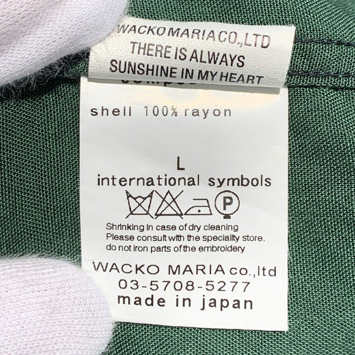 WACKO MARIA ワコマリア オープンカラーレーヨンシャツ グリーン G.P.P.T チェーン刺繡 Size L 福生店
