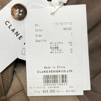 CLANE クラネ 11110-7112 SEMI WIDE TUCK PANTS タックパンツ ベージュ size1 瑞穂店