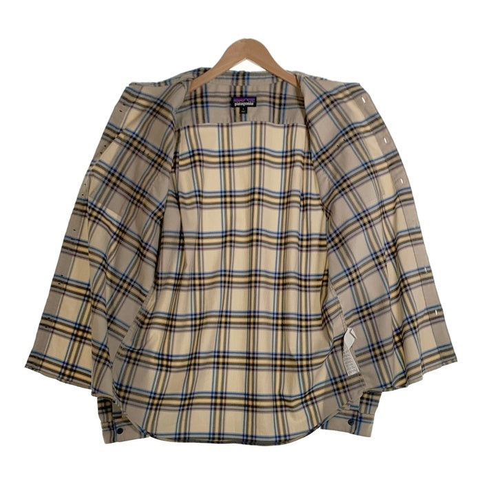 Patagonia パタゴニア Canyonite Flannel Shirt キャニオナイト フランネルシャツ ベージュ ブルー イエロー Size L 福生店