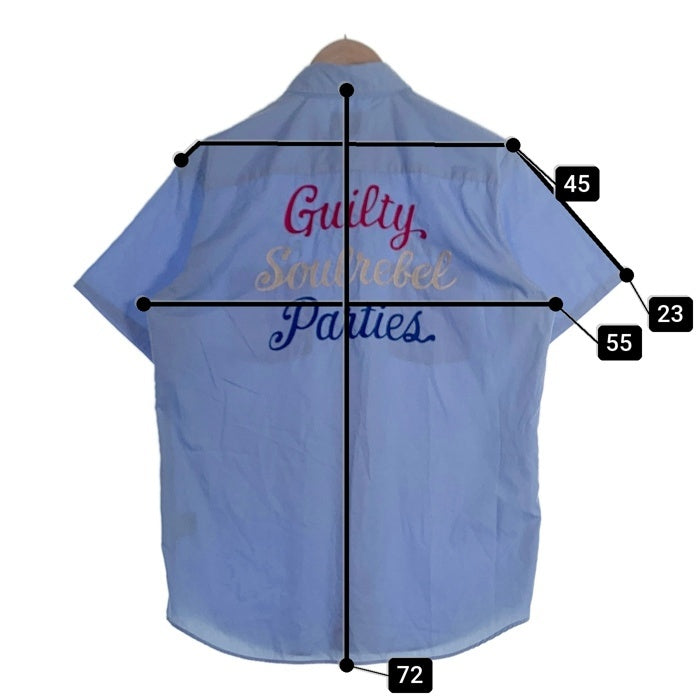 WACKOMARIA ワコマリア WORK SHIRT GP SOUL REBEL 半袖 ワークシャツ チェーンステッチ ライトブルー Size L 福生店