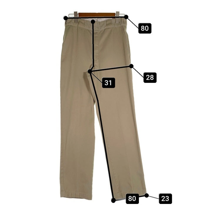 90’s DICKIES ディッキーズ  チノツイル ワークパンツ カーキ TALON Size w 約80cm 福生店