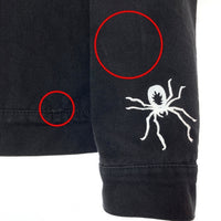 PLEASURES プレジャーズ WEB DENIM JACKET ウェブデニムジャケット 刺繡 プリント ブラック Size S 瑞穂店
