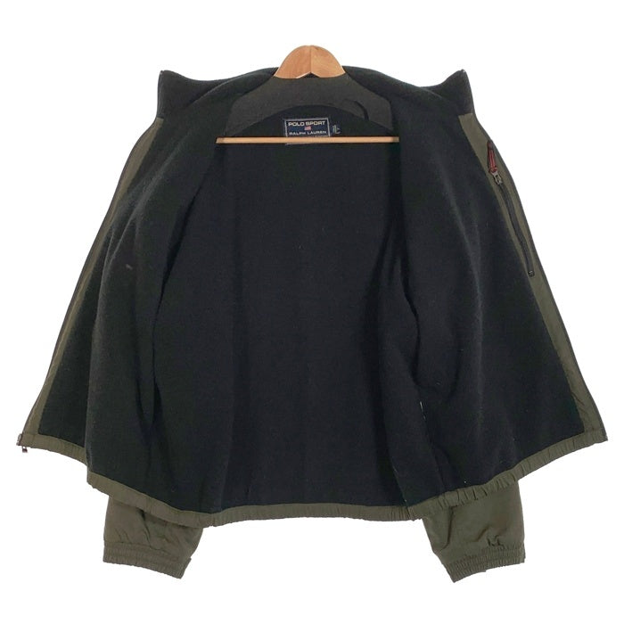 90's POLO SPORT ポロスポーツ ラルフローレン ジップアップ ナイロンジャケット 内フリース オリーブ Size L 福生店