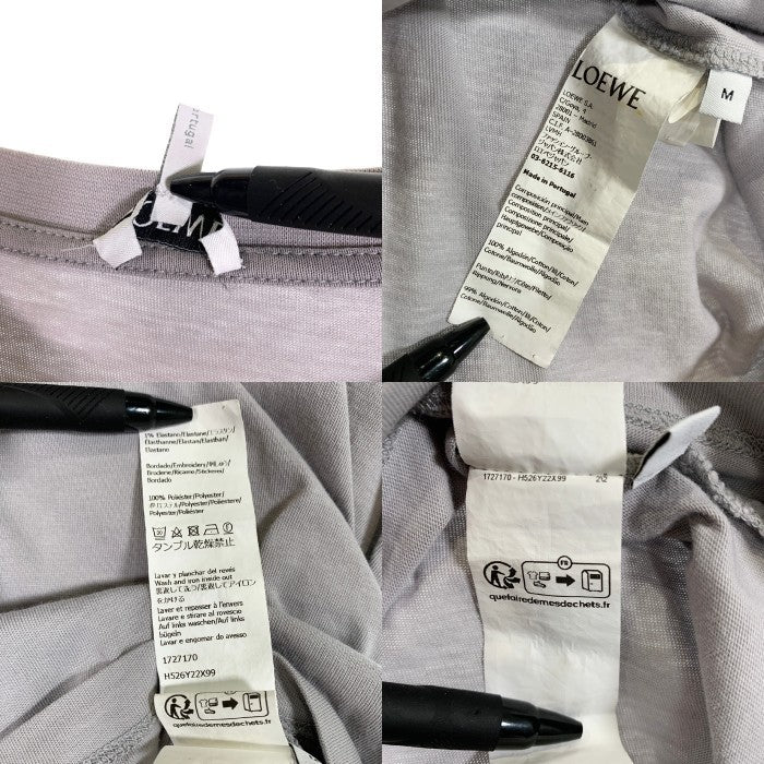 LOEWE ロエベ アナグラム 刺繡ロゴ ポケットTシャツ グレー H526Y22X99 Size M 福生店
