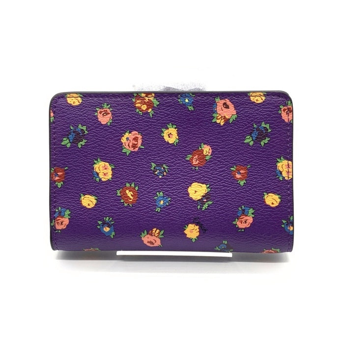COACH コーチ C9934 二つ折り財布 パープル 花 福生店