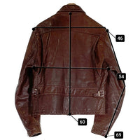 70's~ Schott ショット レザーライダースジャケット ブラウン 襟付 ボアライナー付 USA製 Size 42 福生店